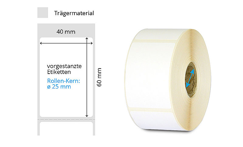 Etiketten aus Kunststoff im Format 40 x 60 mm