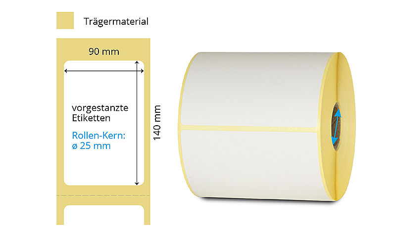 Etikettenrolle Thermo weiss