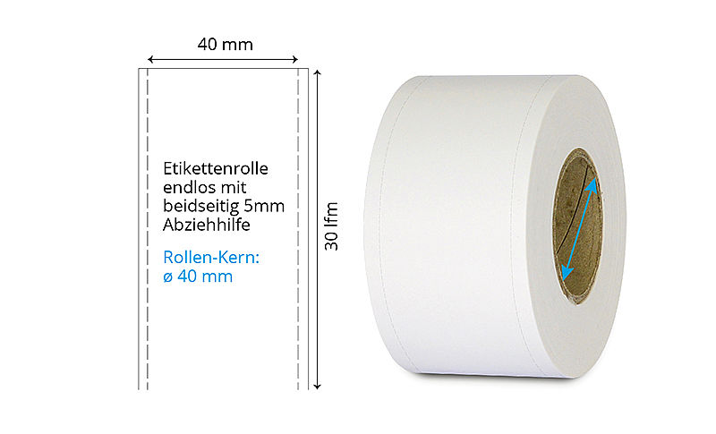 Inkjet Papier-Etiketten 40mmx30m endlos