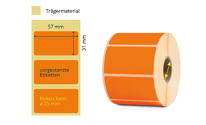 Orange Etiketten 57x31mm
