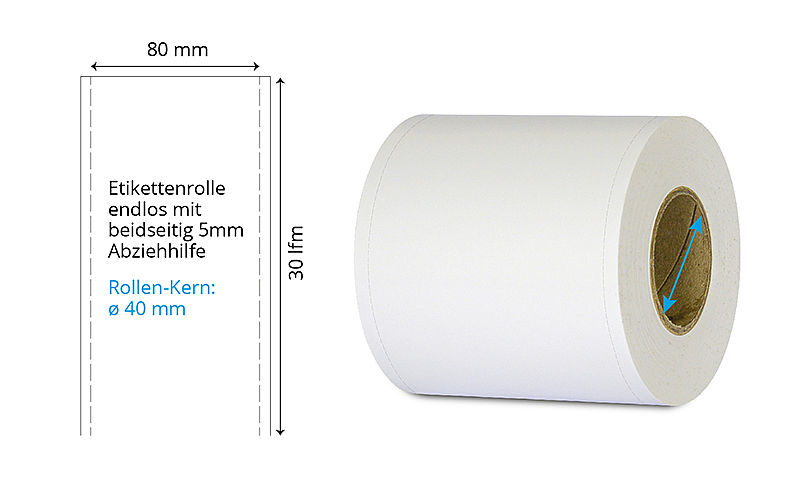 Inkjet Papier-Etikettenrolle 80mmx30m