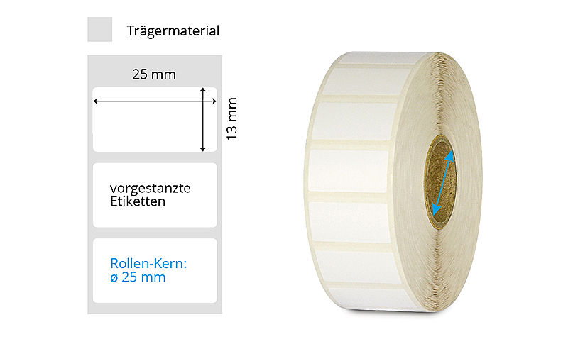 Kunststoff-Etikettenrolle für Thermotransfer-Drucker