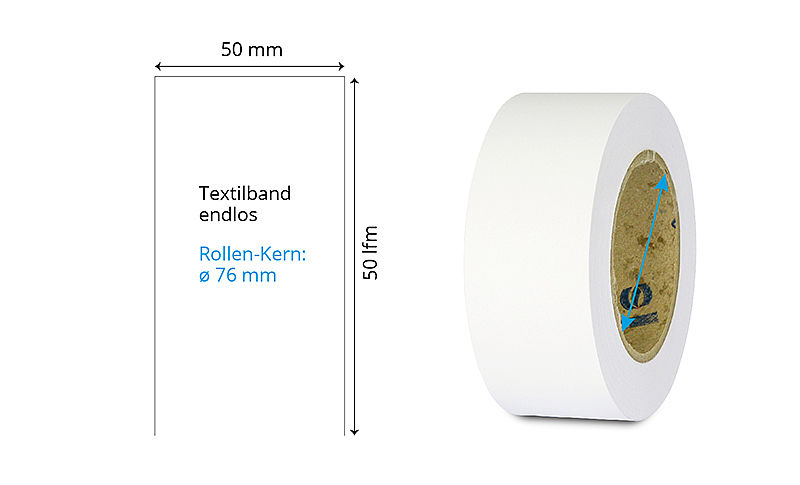 Inkjet Textilband-Rolle 50mmx50lfm