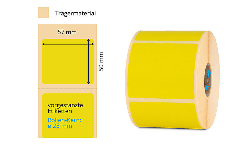 Thermo-Etikettenrolle gelb