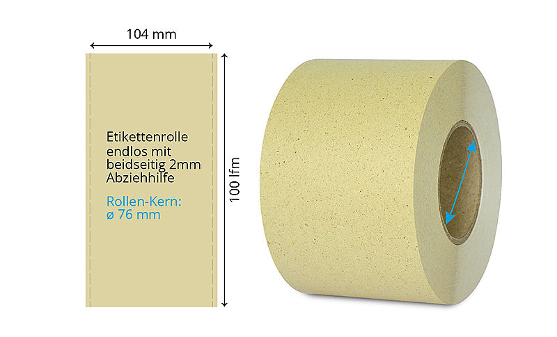Nachhaltige Graspapier-Etiketten auf Rolle