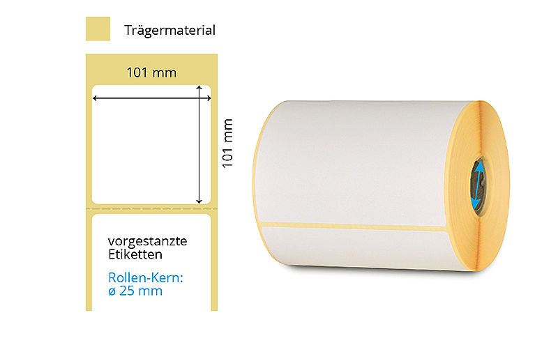 Thermotransfer-Etiketten-Rolle weiss