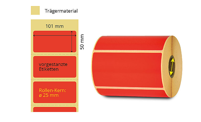 rote Etiketten Thermotransfer