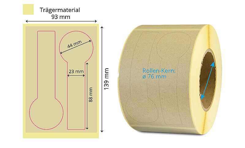 Verschluss-Etiketten aus Graspapier 93 x 139 mm
