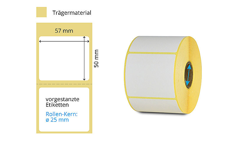 Papier Rollenetikette Thermotransfer