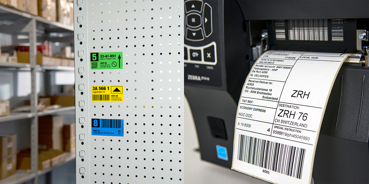 Lagerplatz-Etiketten, Versandetiketten, Barcode-Etiketten