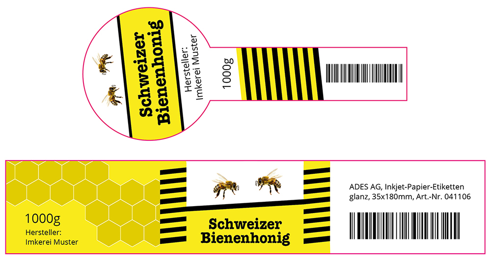 Verschluss-Etiketten für Honiggläser